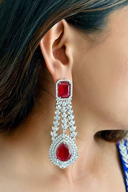 Maharani Double Layered Ruby Necklace Set & Ruby Oval Drop Necklace 