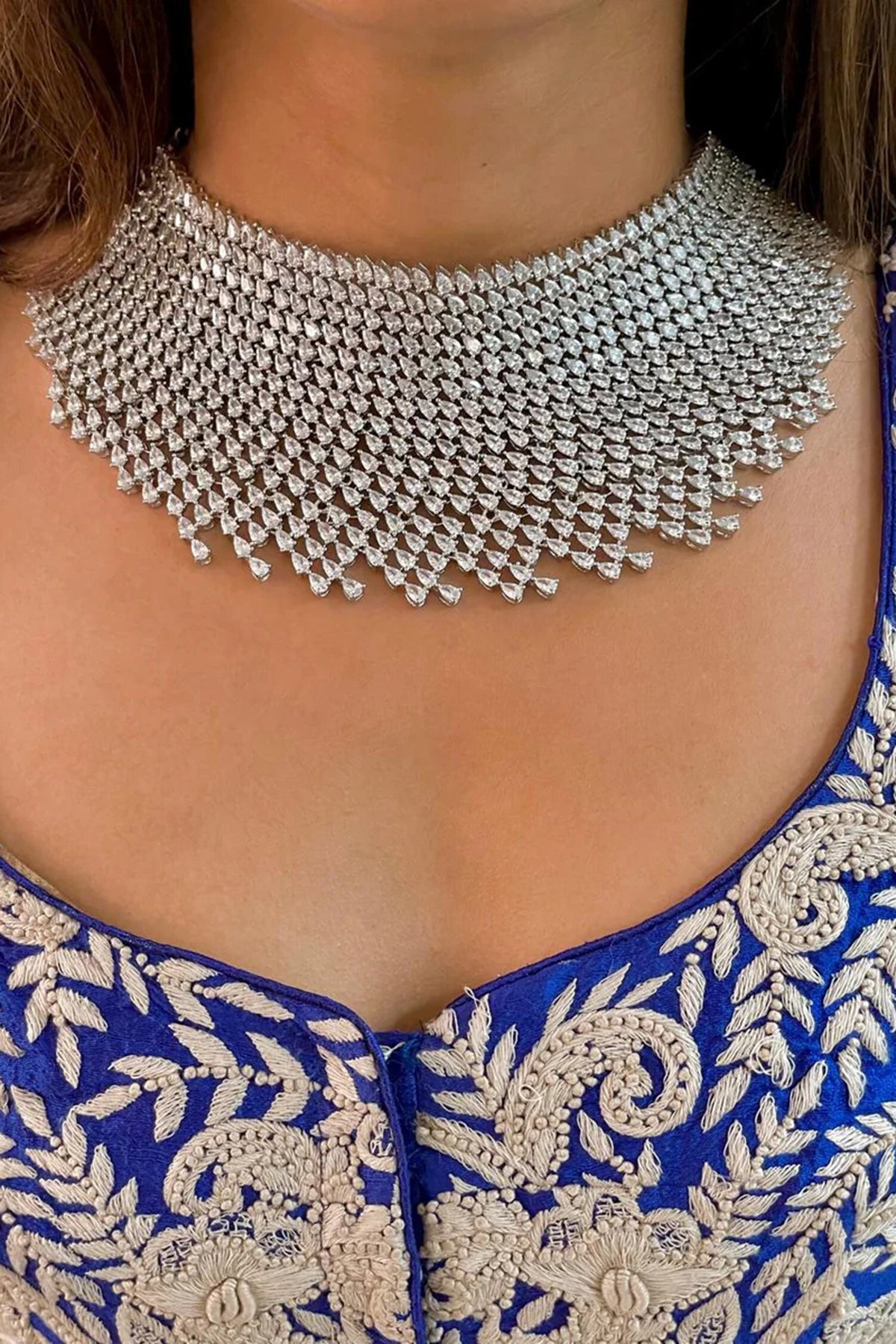 Grand Statement Kate Drop Diamond Necklace Set 