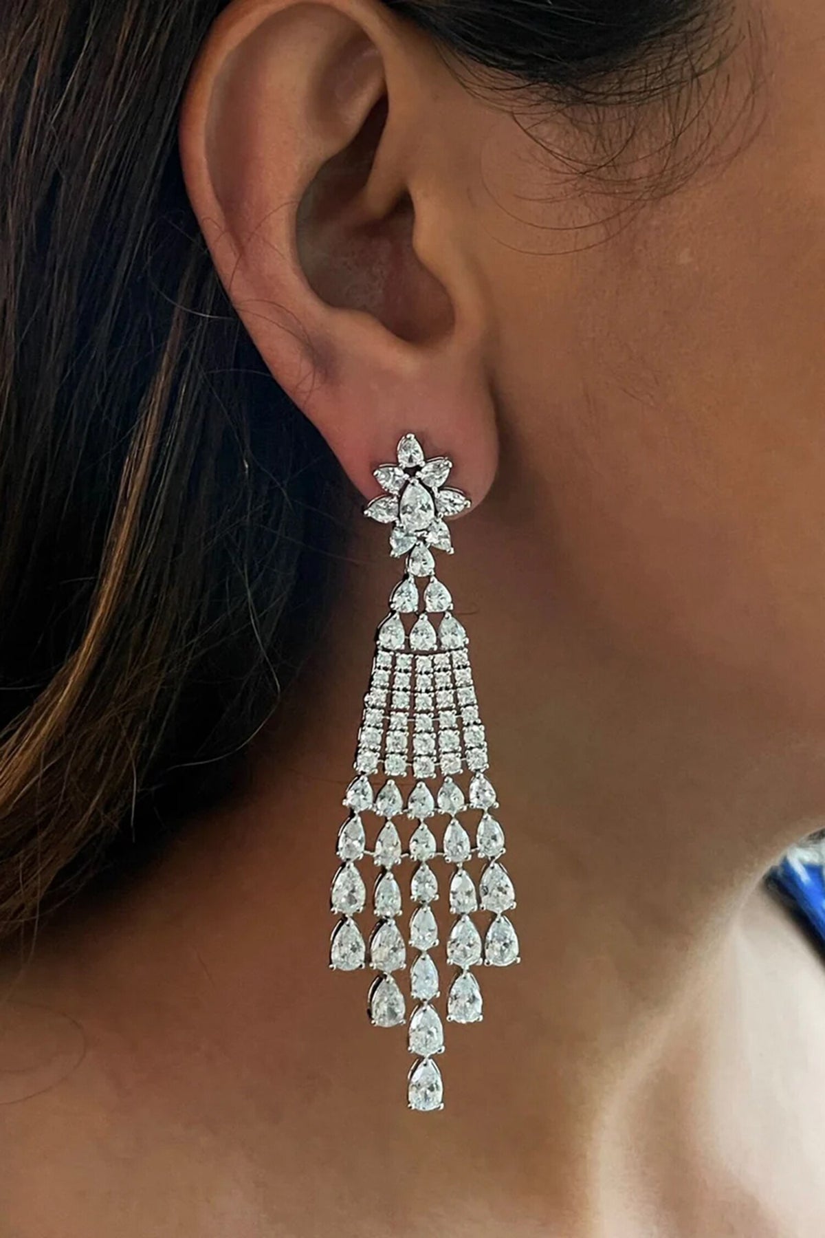 Ten Layered Tear Drop Cutwork Choker Set 