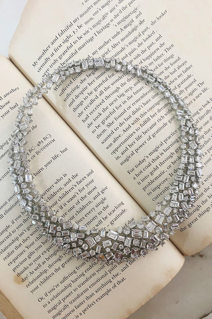 Swarovski Embellished Cluster Necklace Set 