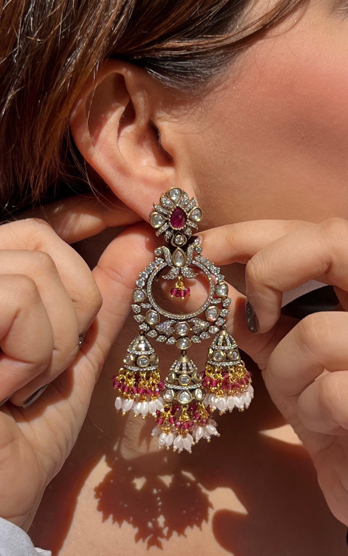 Kundan Polki Embellished Danglers 