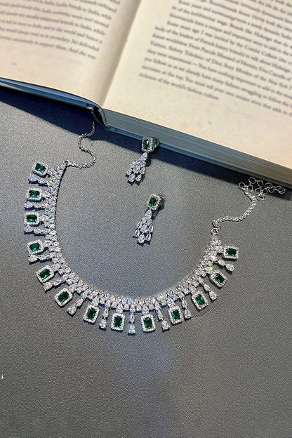 Zirconia Embellished Choker Set 