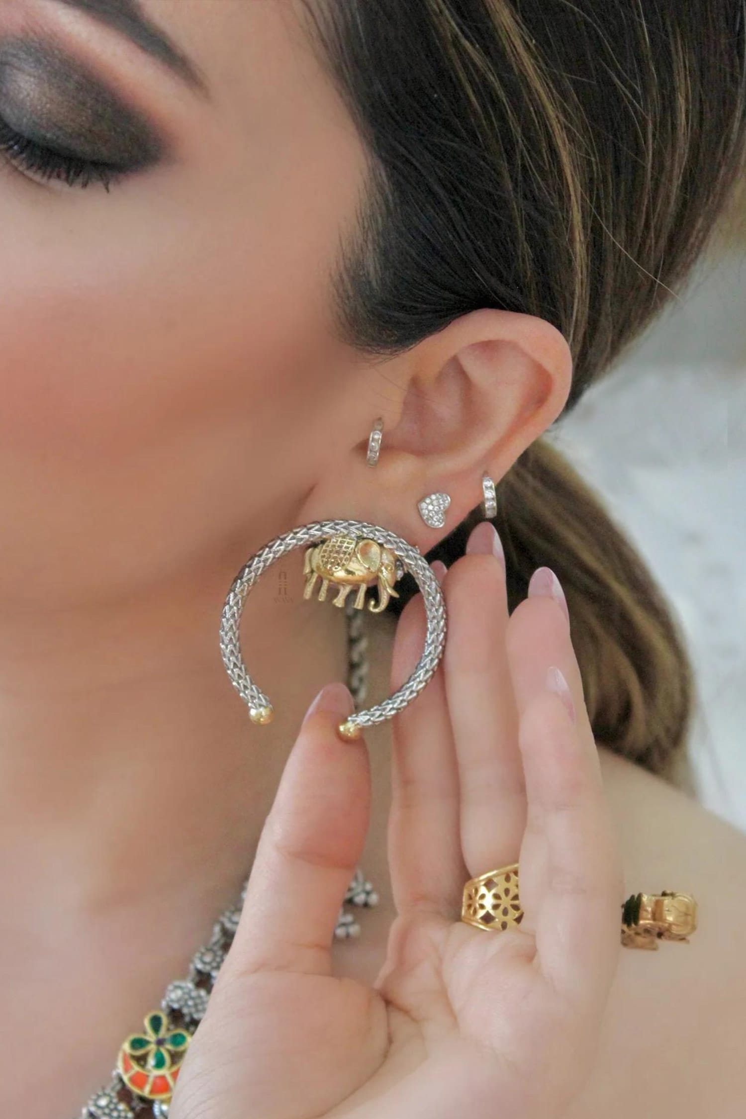 Soulful Elephant Carved Studs 