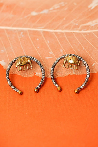 Soulful Elephant Carved Studs 