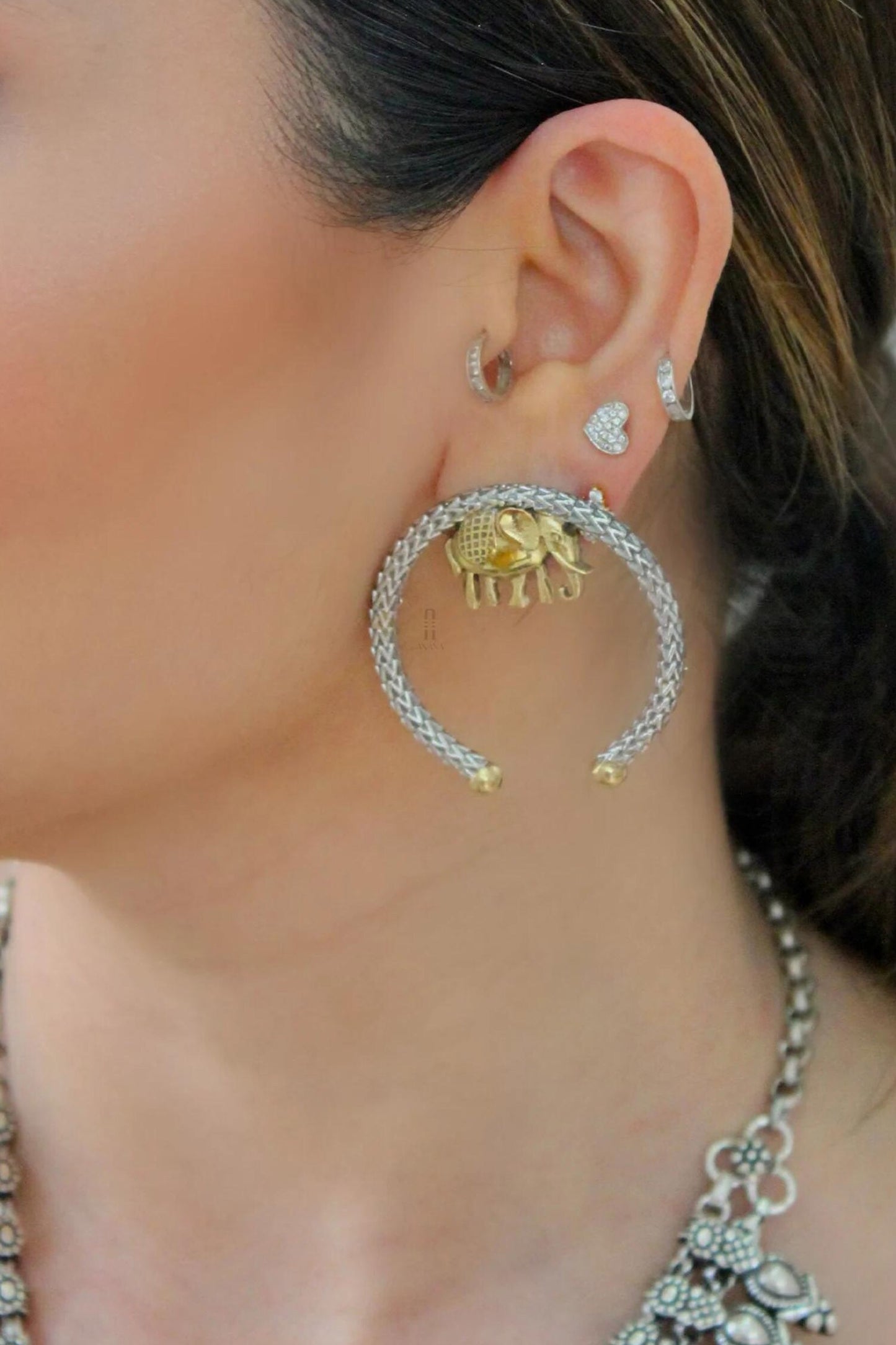 Soulful Elephant Carved Studs 