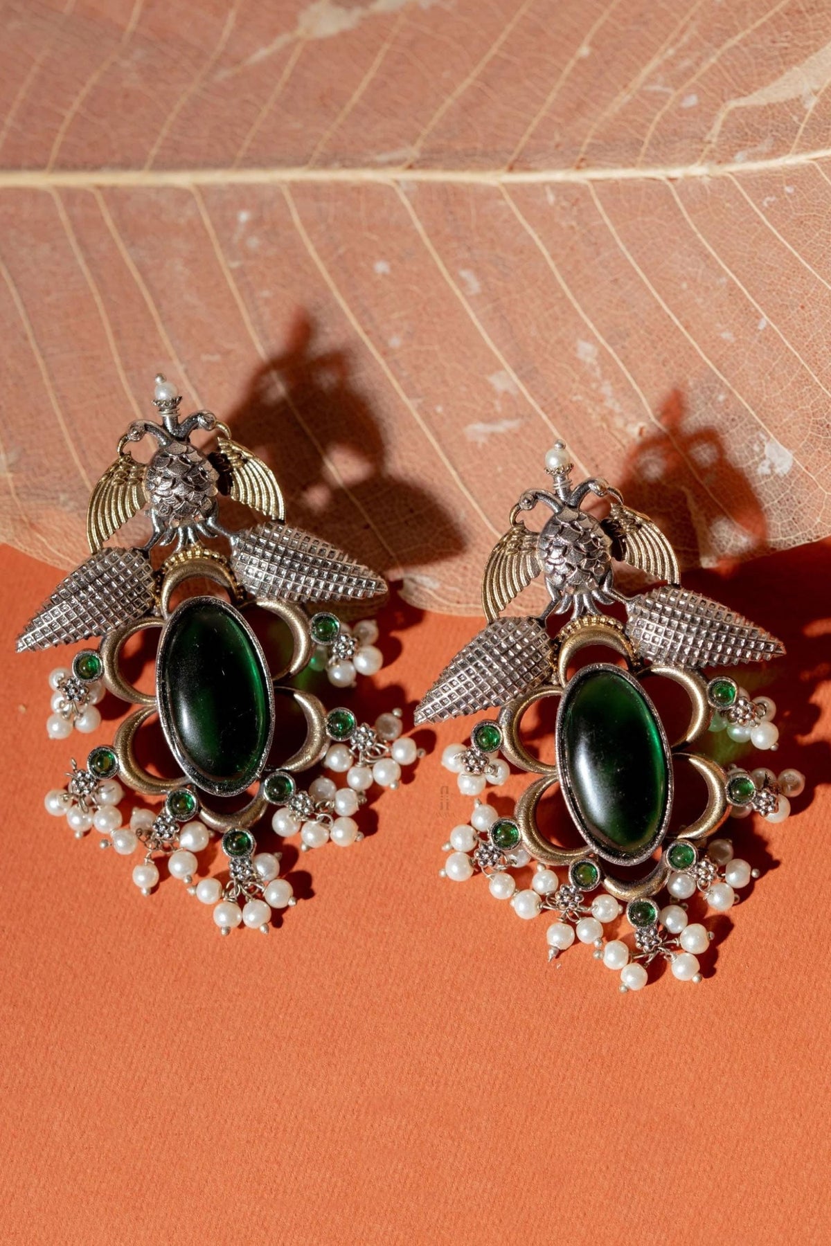 Kashvi Bird Carved Earrings 