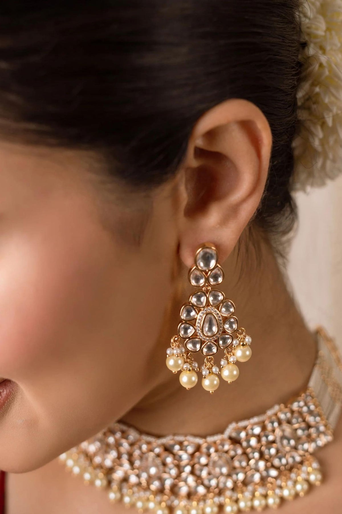 Usha Kundan Embellished Choker Set 