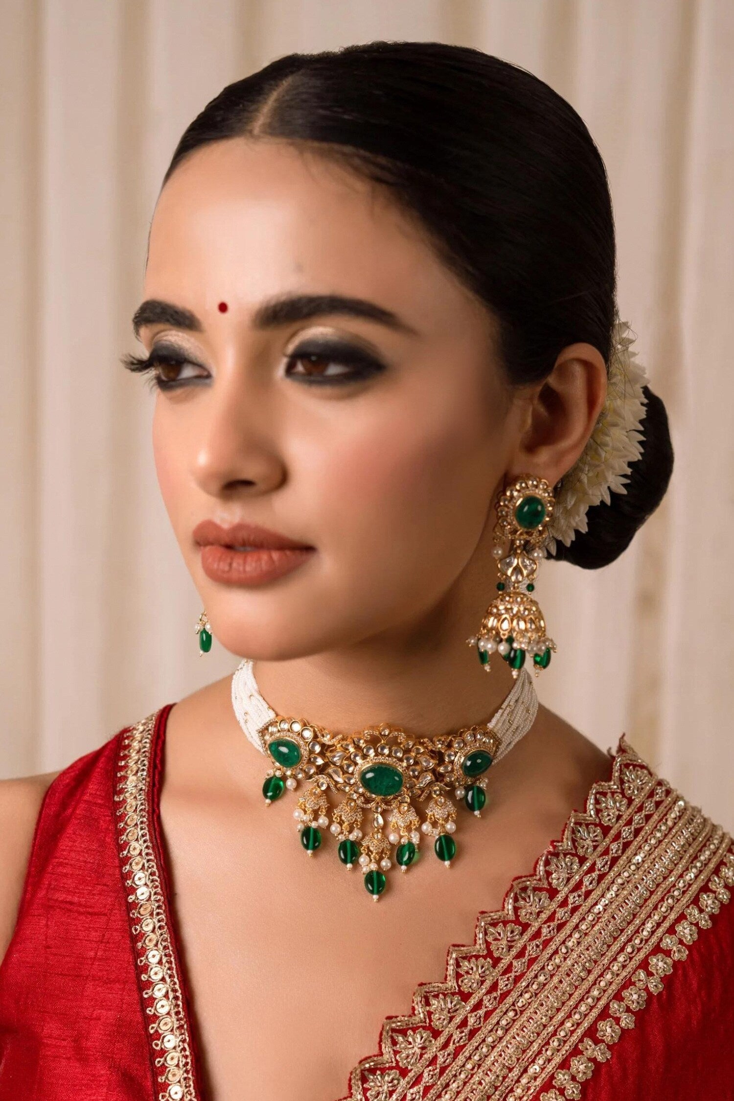 Indira Kundan Embellished Choker Set 