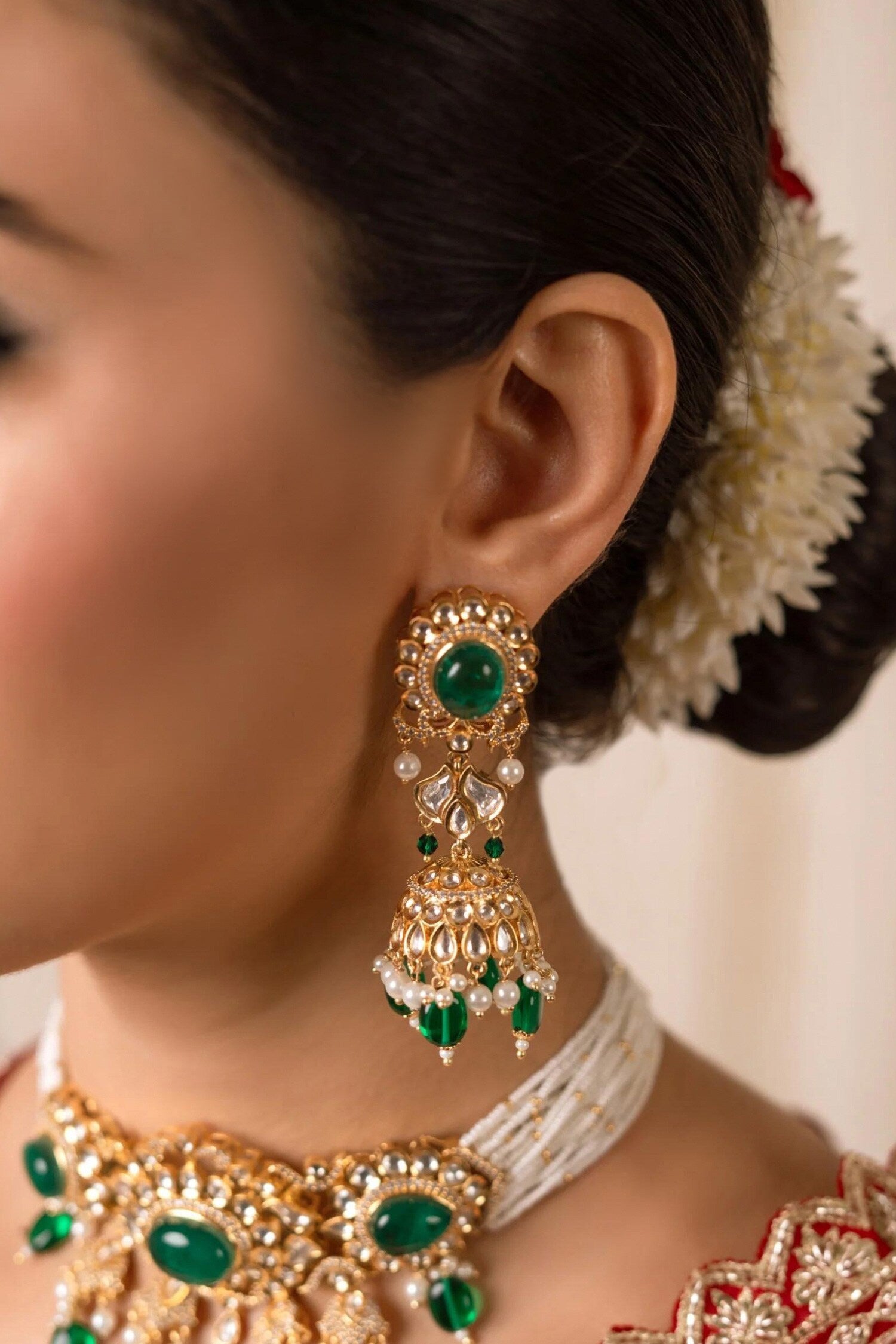Indira Kundan Embellished Choker Set 