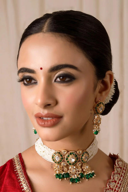 Rajni Kundan Embellished Choker Set 