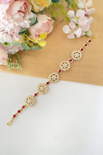 Floral Kundan Embellished Sheeshphool 