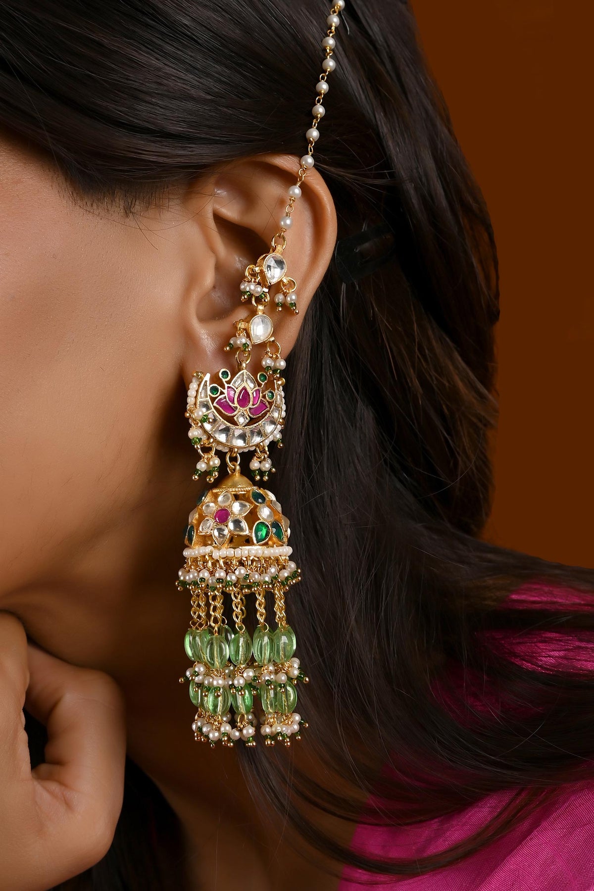 Chaand Embellished Jhumkas 