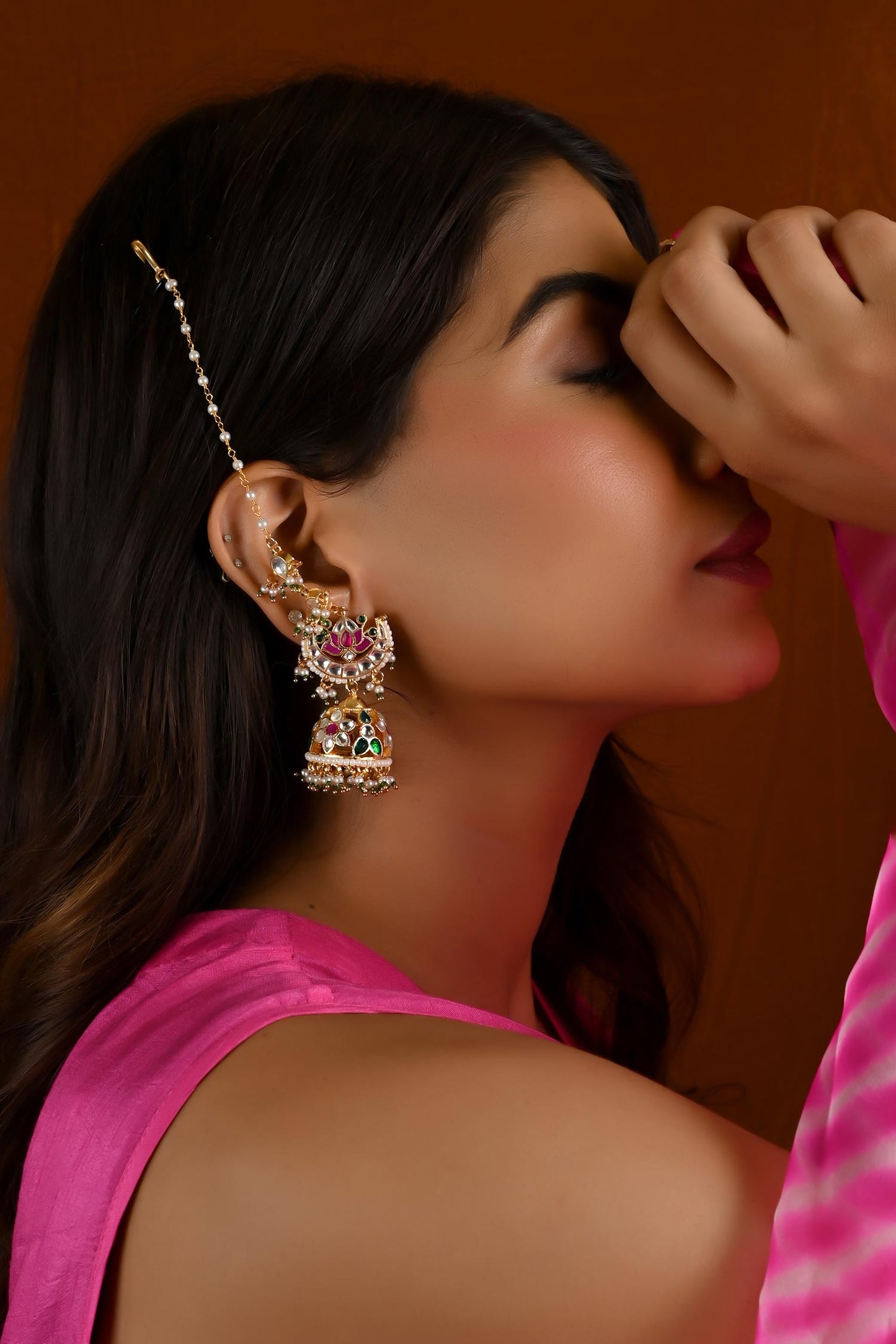 Chaand Kundan Embellished Jhumkas 