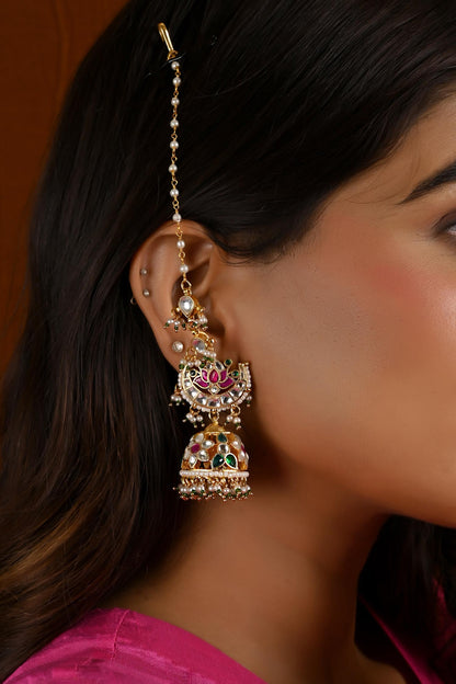 Chaand Kundan Embellished Jhumkas 