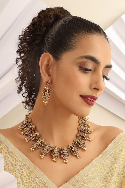 Carved Temple Necklace Set 