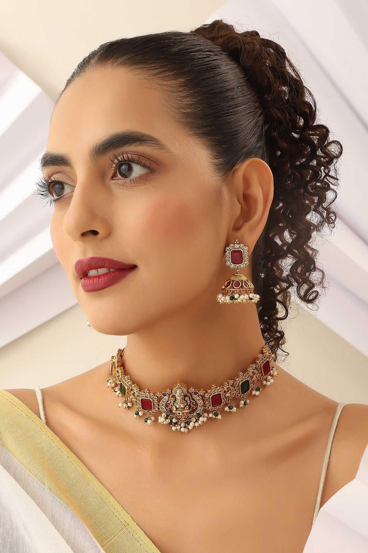 Carved Goddess Choker Set 