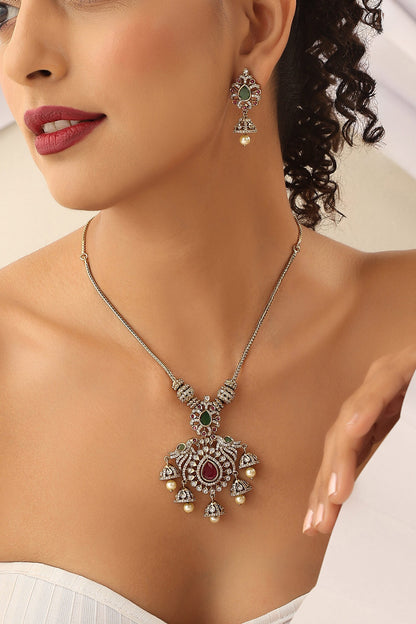 Victorian Polki Embellished Necklace Set 