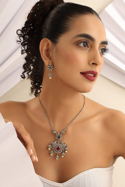 Victorian Polki Embellished Necklace Set 