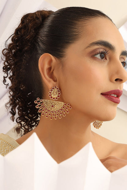 Carved Chaandbali Earrings 