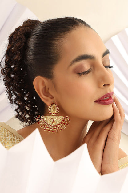 Carved Chaandbali Earrings 