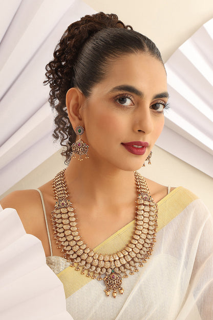 Layered Motif Carved Necklace Set 
