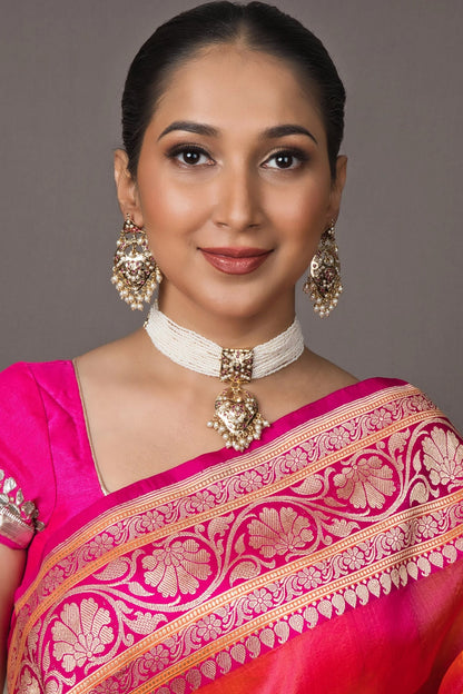 Stone Studded Jadau Choker Necklace Set 