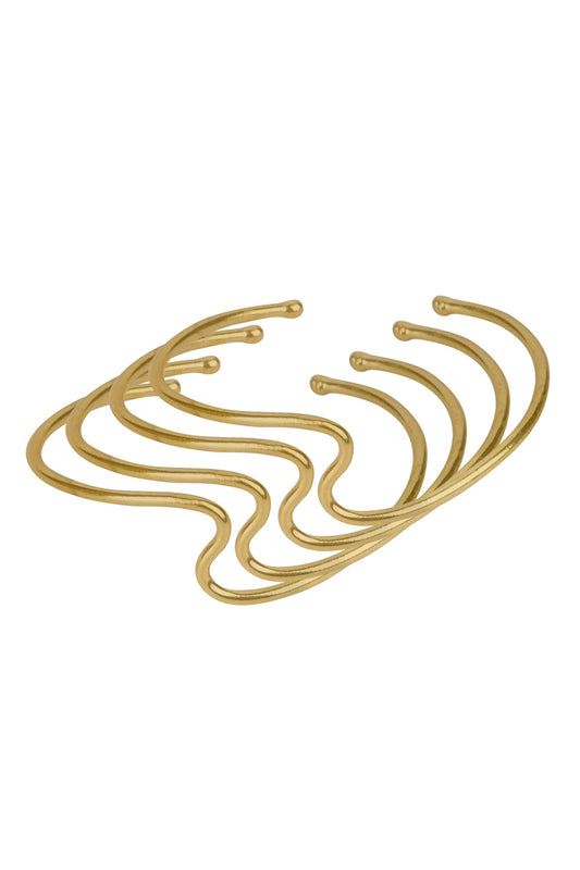 Billow Flowing Line Bangles - Set of 4 