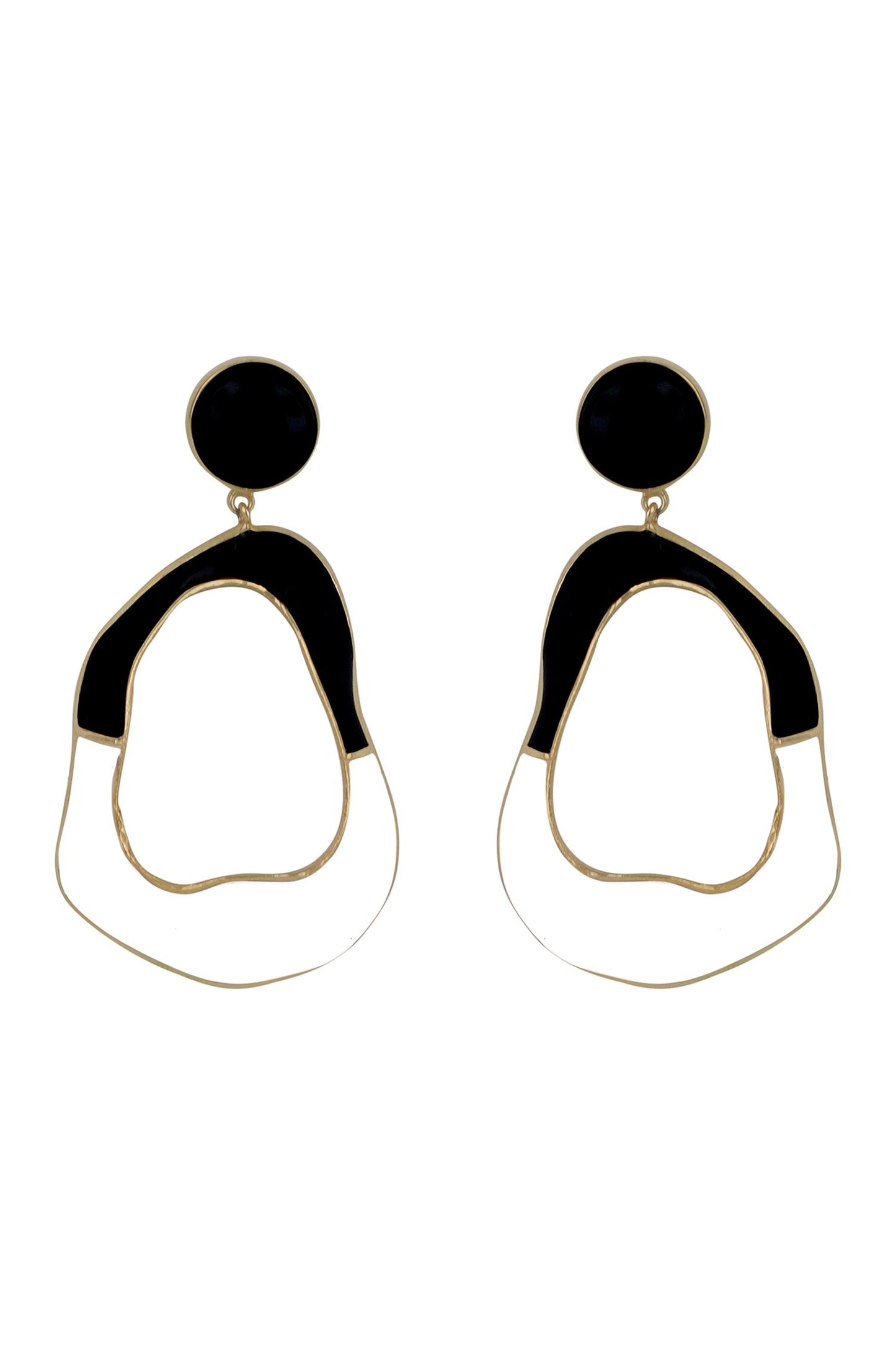 Saline Color Block Enameled Earrings 