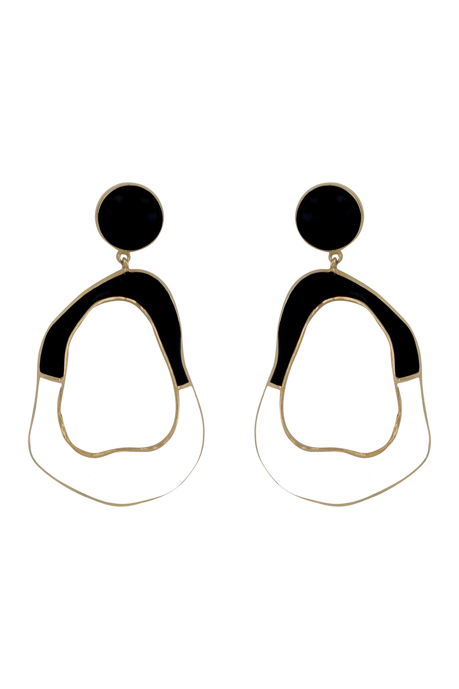 Saline Color Block Enameled Earrings 