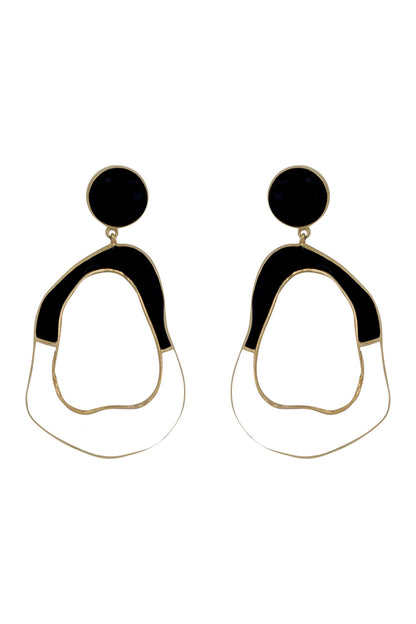 Saline Color Block Enameled Earrings 