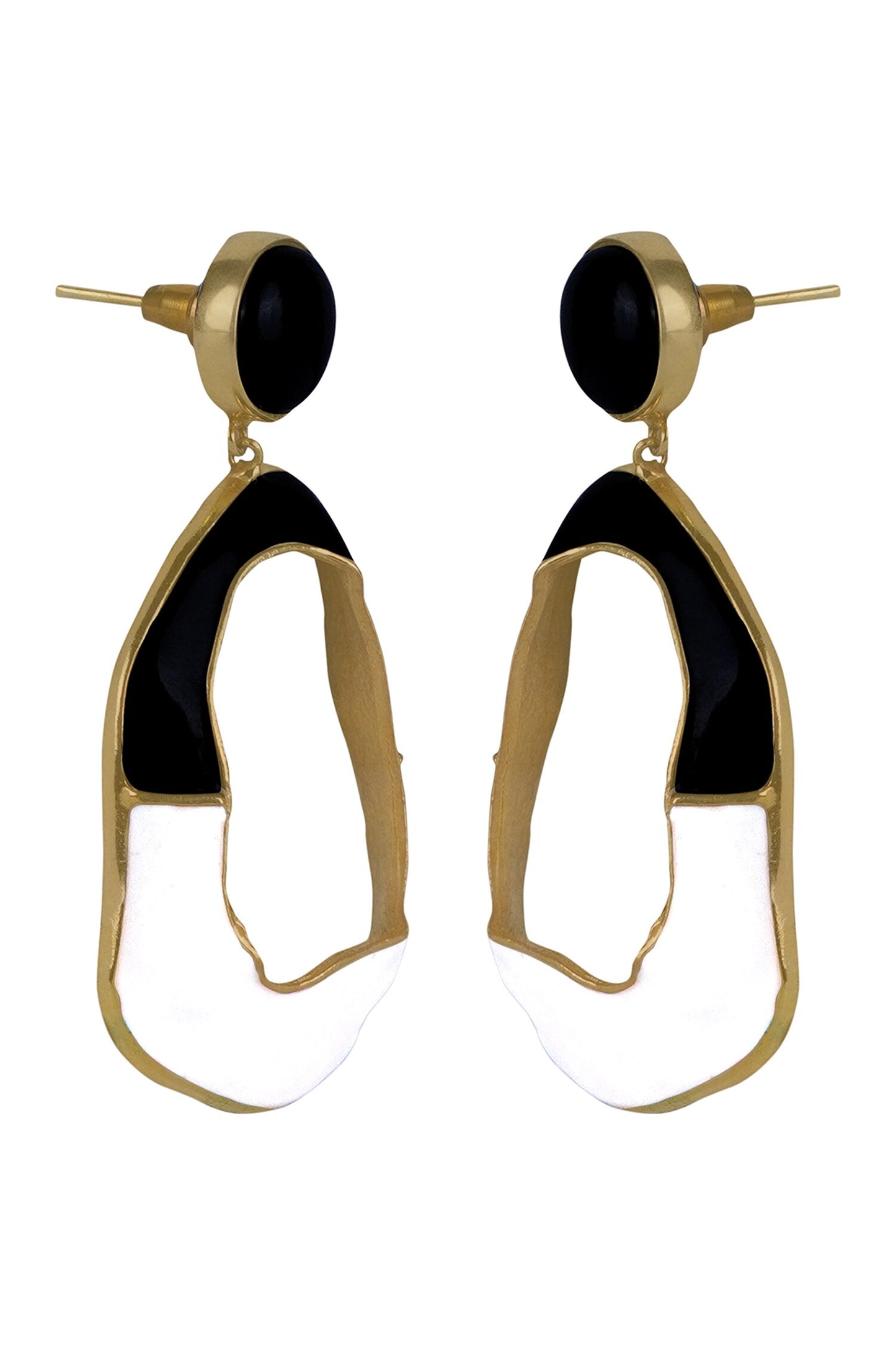 Saline Color Block Enameled Earrings 