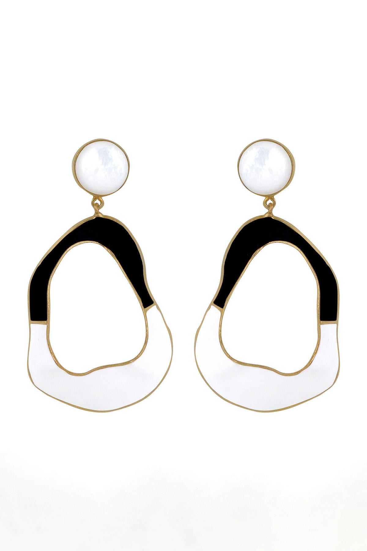 Saline Enameled Color Block Earrings 