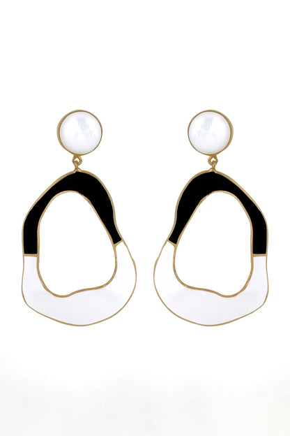 Saline Enameled Color Block Earrings 
