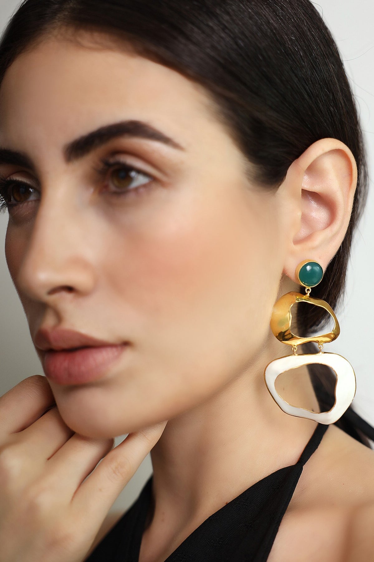 Drift Enameled Abstract Earrings 