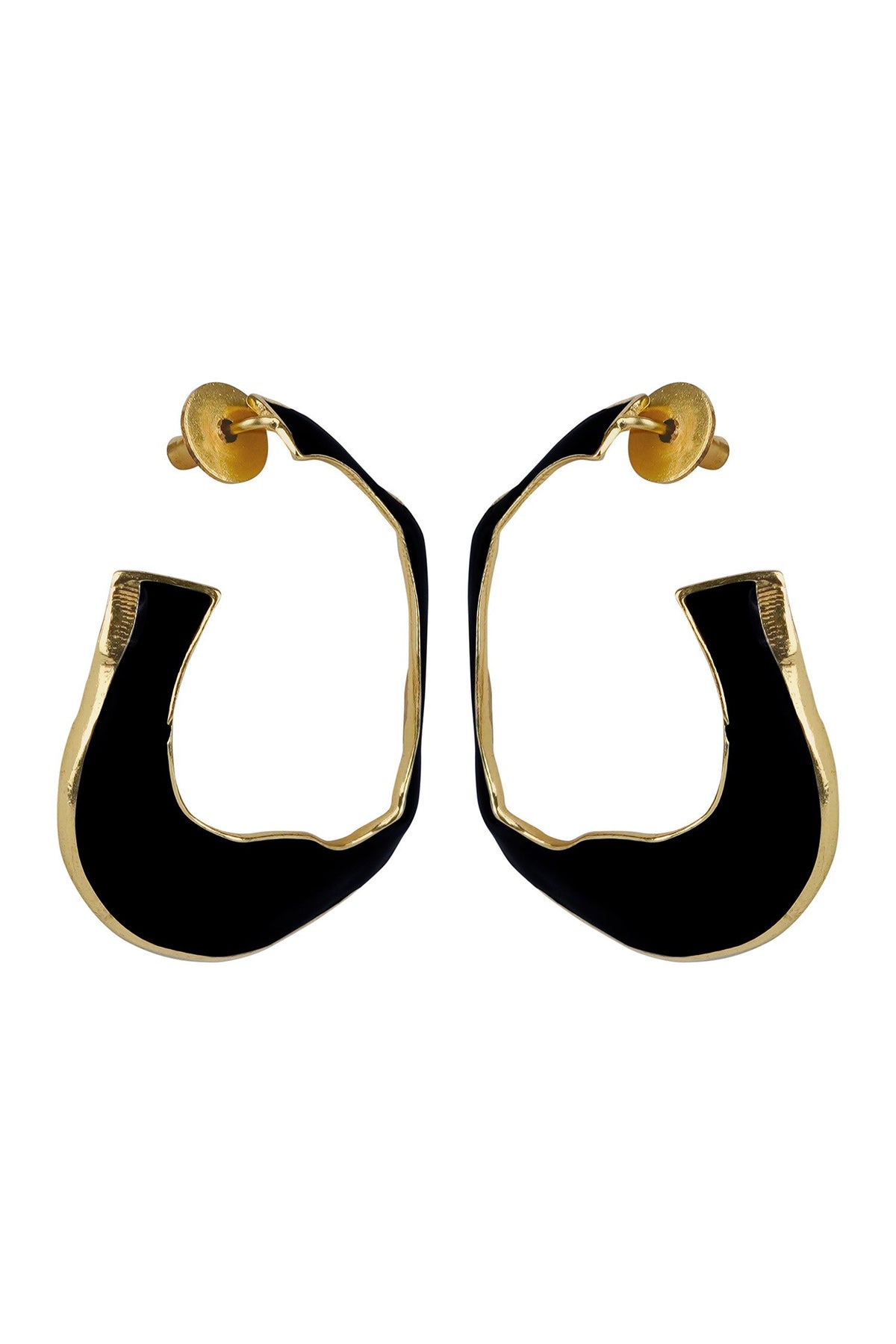 Lagoon Abstract Enameled Hoops 