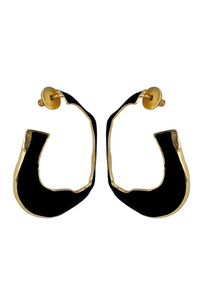 Lagoon Abstract Enameled Hoops 