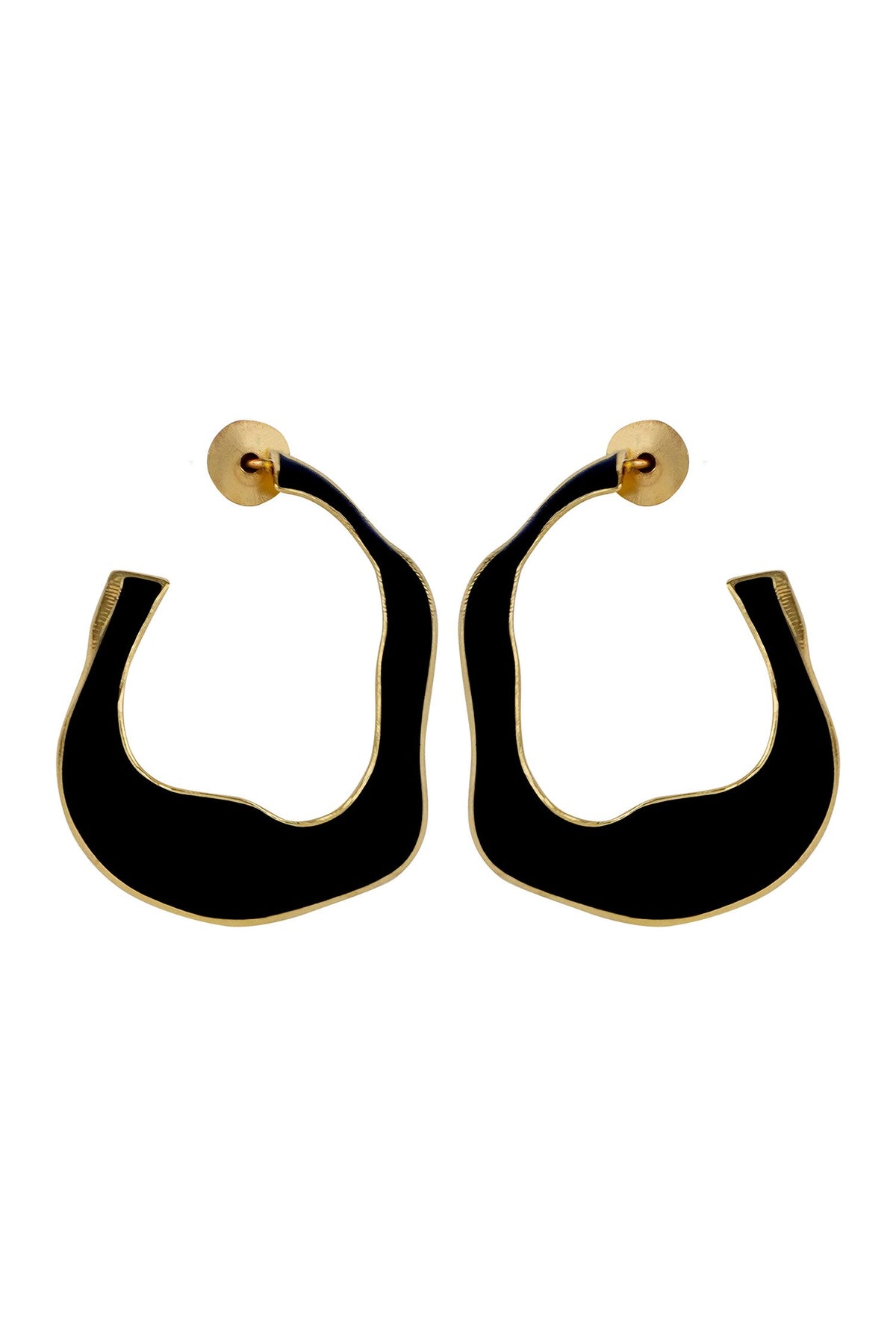 Lagoon Abstract Enameled Hoops 
