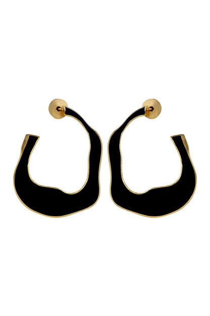 Lagoon Abstract Enameled Hoops 