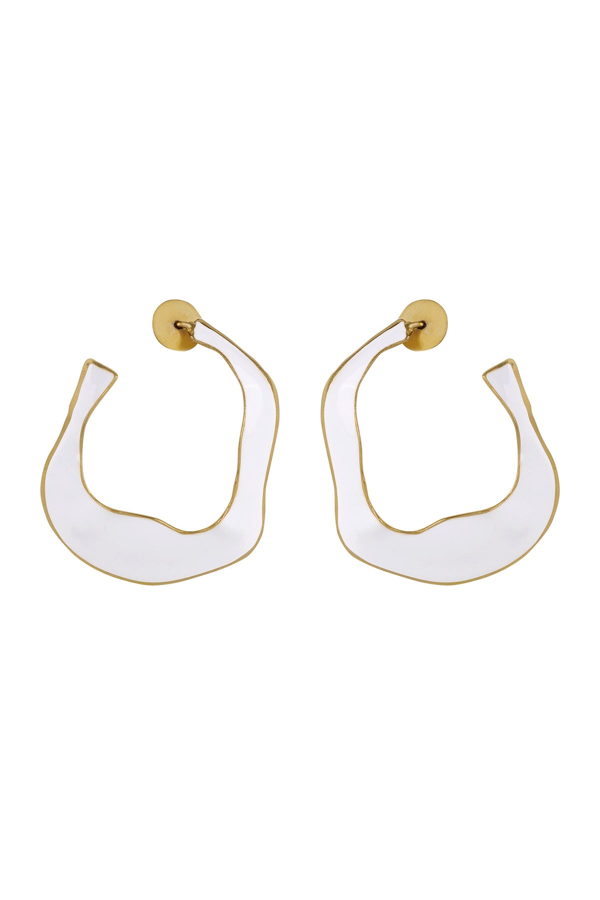 Lagoon Abstract Shaped Enameled Hoops 