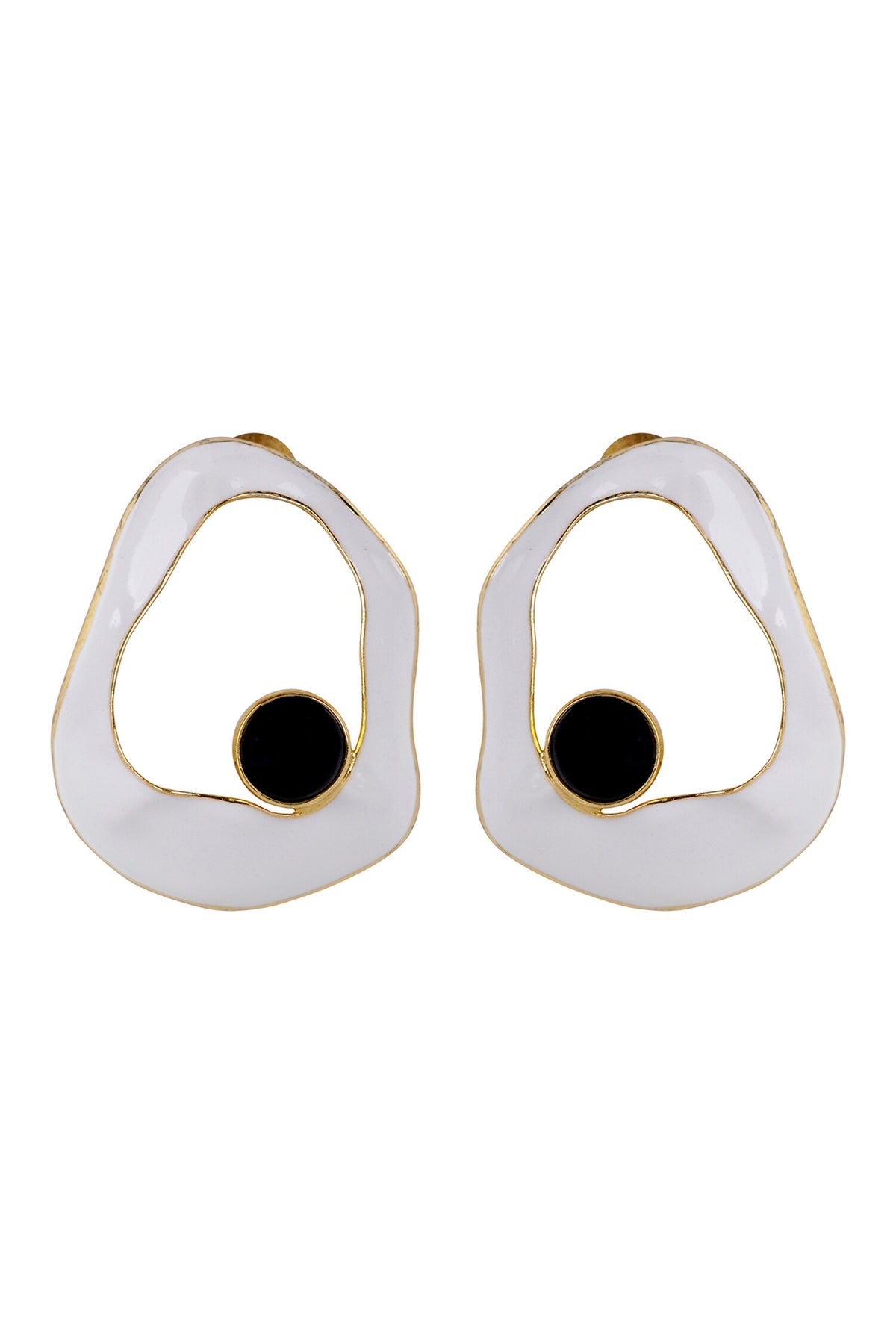 Frost Enameled Abstract Earrings 