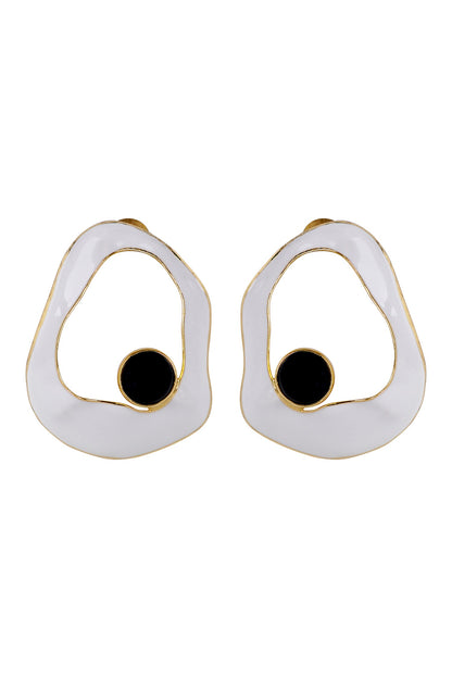 Frost Enameled Abstract Earrings 