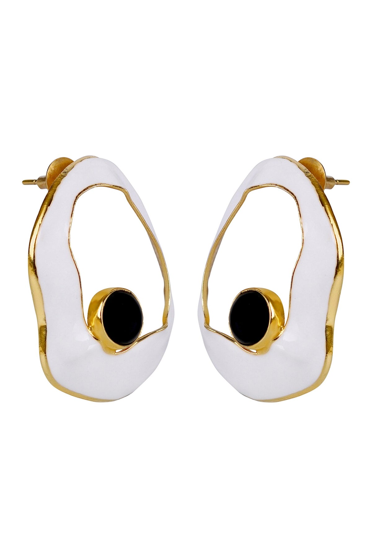 Frost Enameled Abstract Earrings 