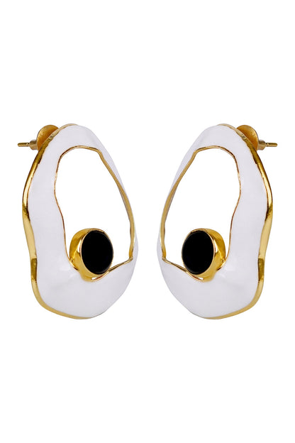 Frost Enameled Abstract Earrings 