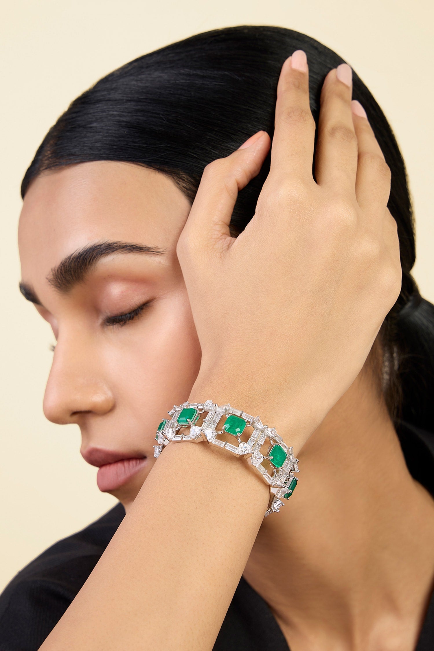 CZ Diamond Studded Halo Bracelet 