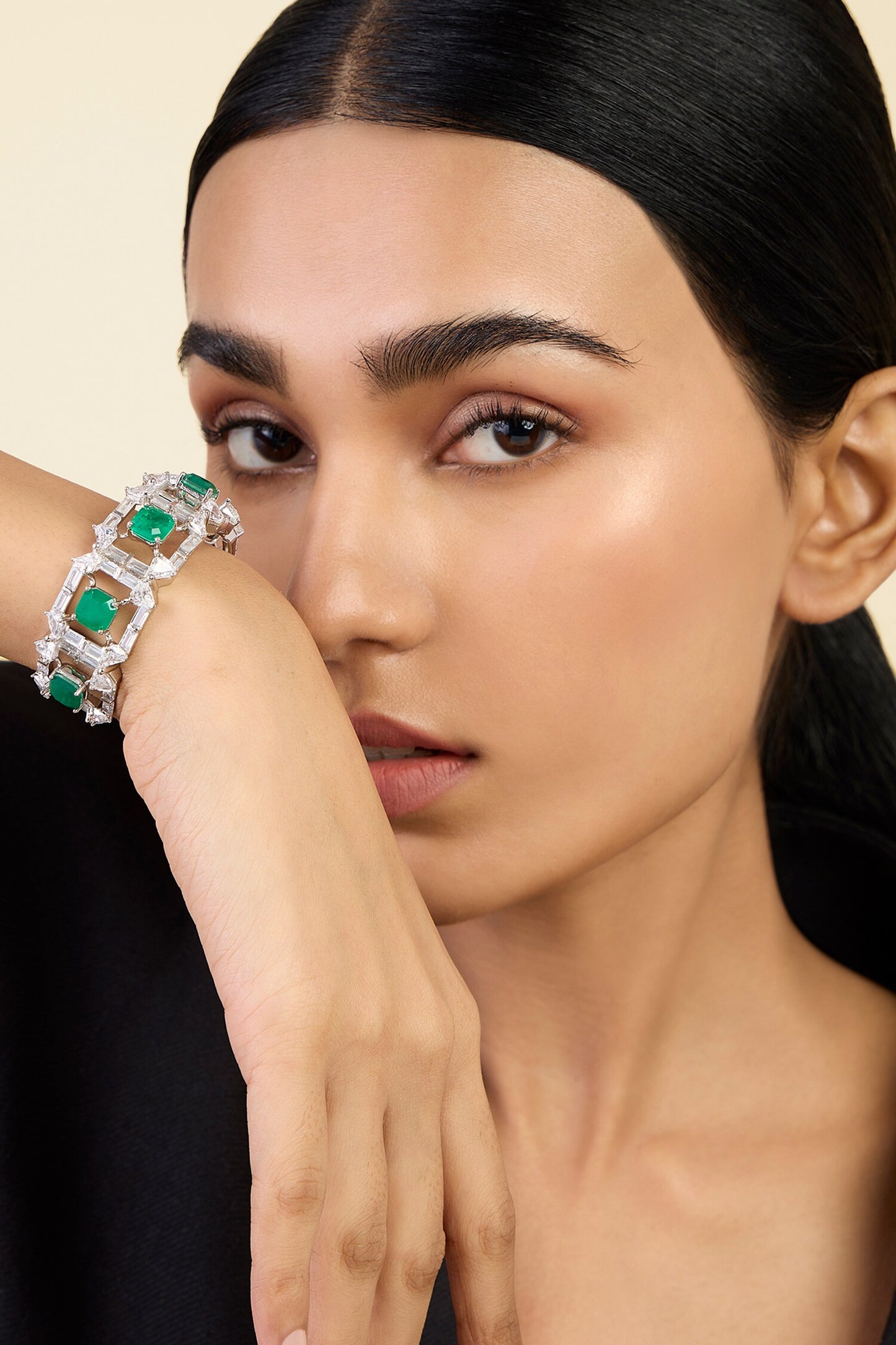 CZ Diamond Studded Halo Bracelet 