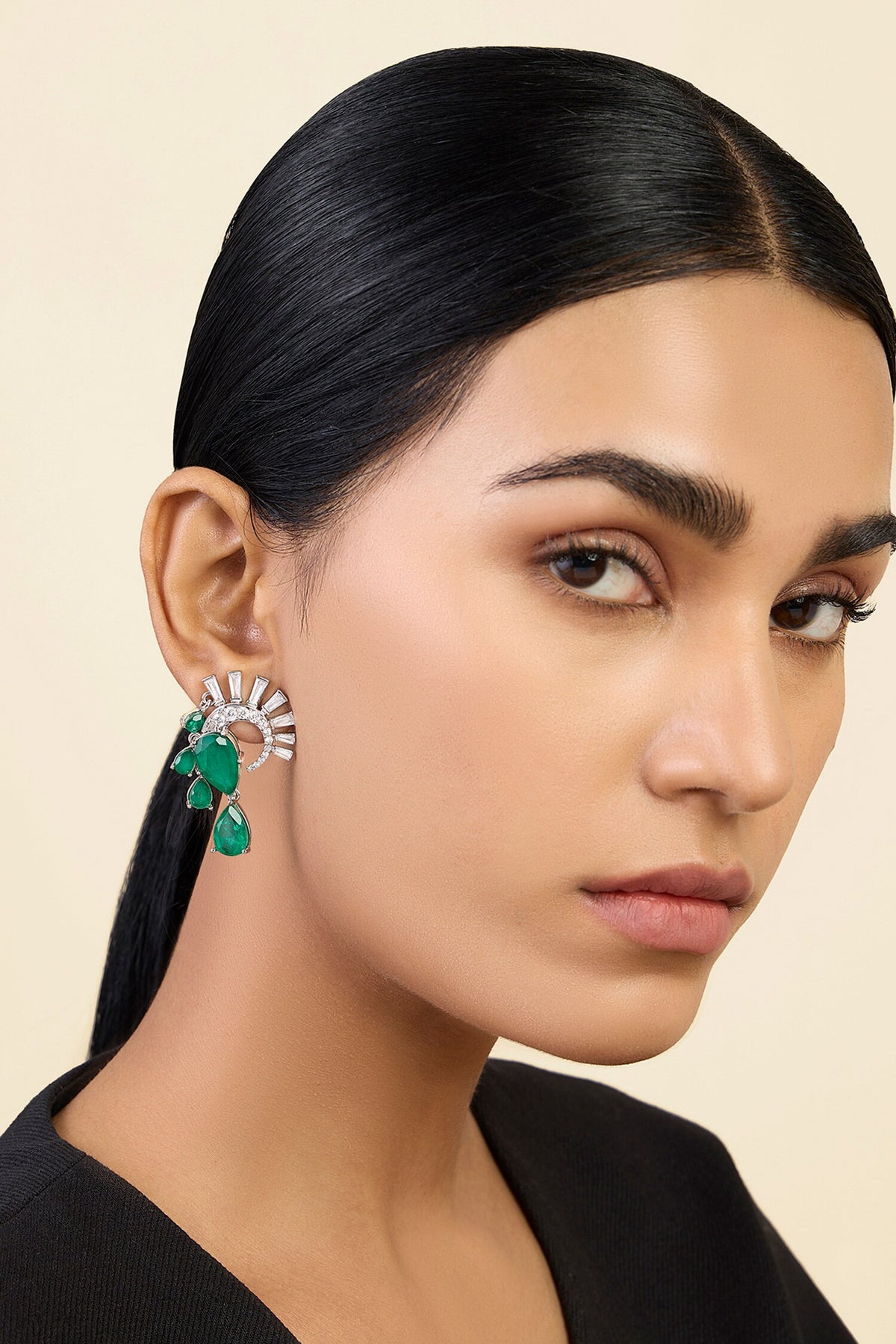 Mor Emerald Statement Studs 