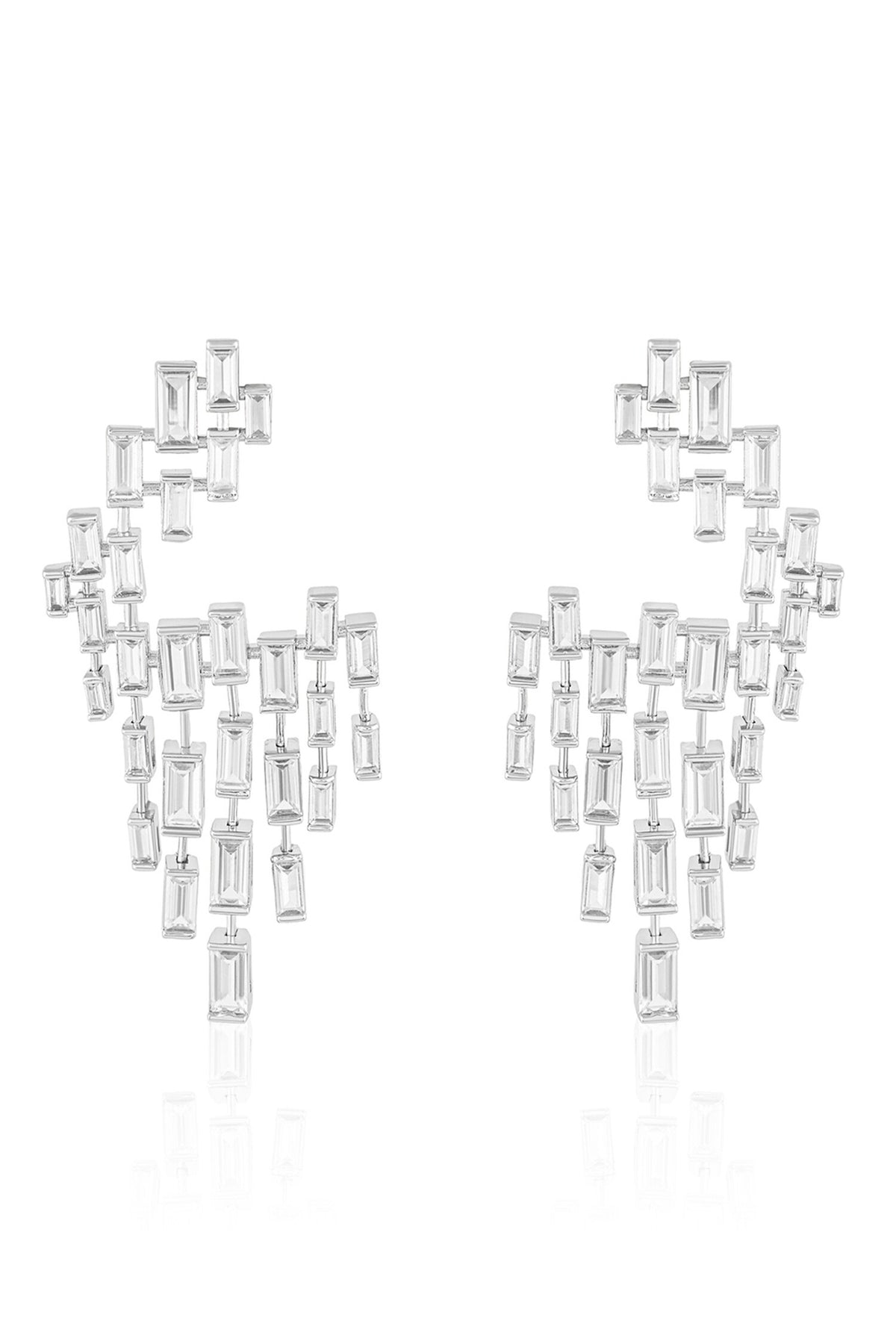 Abstract Pattern Chandelier Cubic Zirconia Studs 
