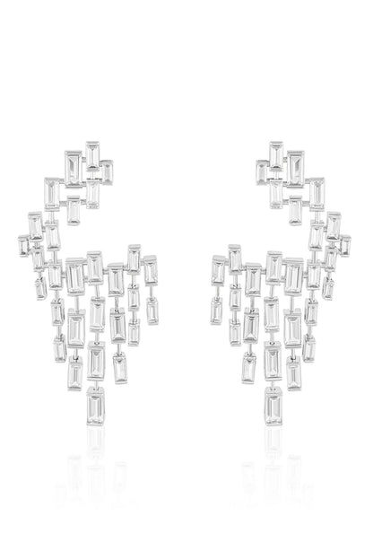 Abstract Pattern Chandelier Cubic Zirconia Studs 