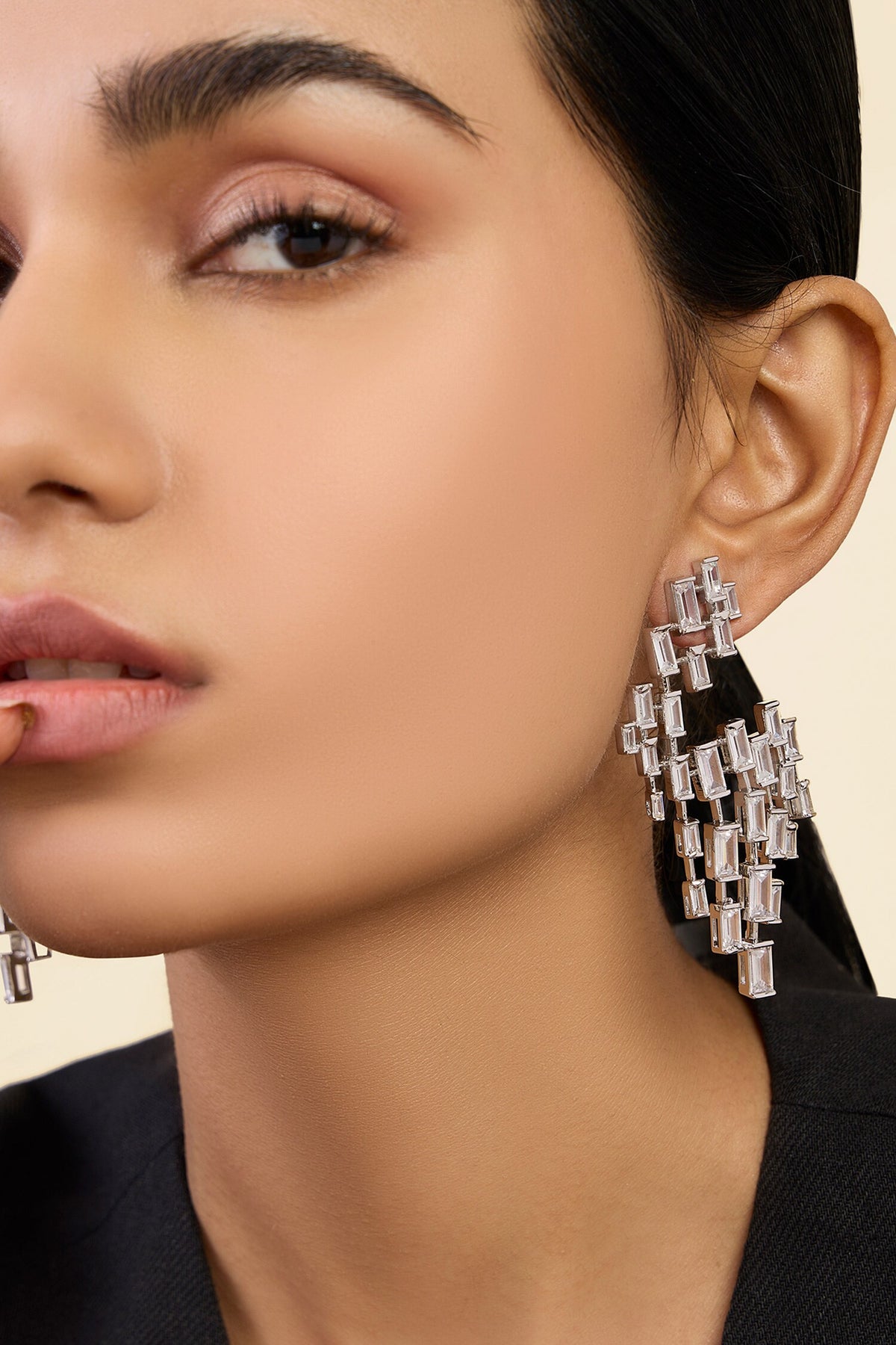 Abstract Pattern Chandelier Cubic Zirconia Studs 