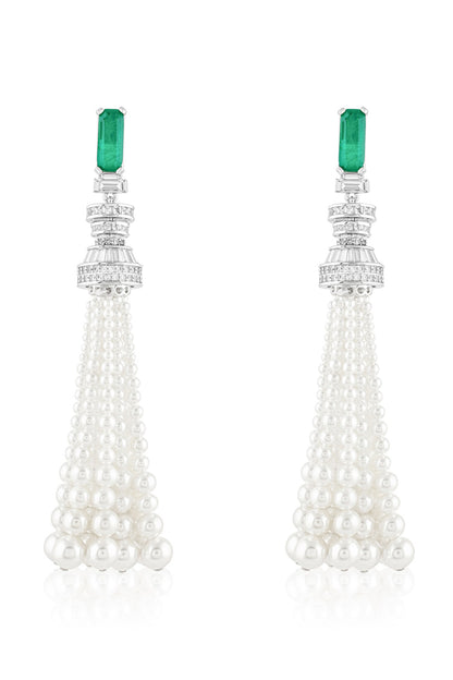 Pearl Tasseled Earrings 